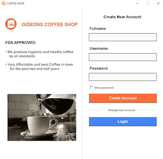 Coffee Shop Management System Sign Up Page