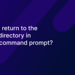 How can I return to the previous directory in windows command prompt