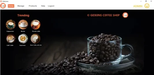 Python Tkinter Modern GUI Coffee Shop Management System