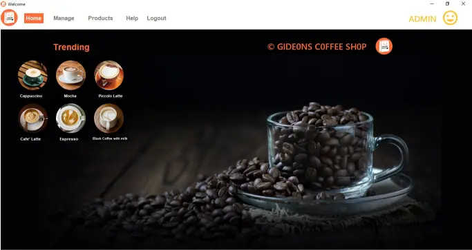 Python Tkinter Modern GUI Coffee Shop Management System