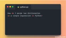 How do I merge two dictionaries in a single expression in Python Code snippet showing how to merge two Python dictionaries using the | operator and custom logic to handle key conflicts.