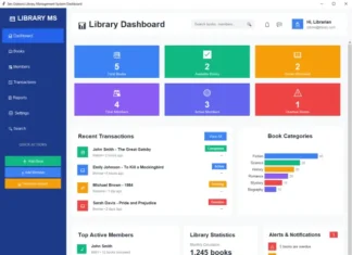Building a Modern Library Management System Dashboard with Python Tkinter Python Tkinter Modern Library management System Dashboard UI