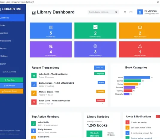 Building a Modern Library Management System Dashboard with Python Tkinter Python Tkinter Modern Library management System Dashboard UI
