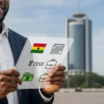 Check Your National Service PIN Code and Enrolment in Ghana a professional Ghanaian man or woman in smart casual attire (like a shirt or blouse), smiling confidently