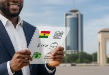 Check Your National Service PIN Code and Enrolment in Ghana a professional Ghanaian man or woman in smart casual attire (like a shirt or blouse), smiling confidently