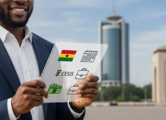 Check Your National Service PIN Code and Enrolment in Ghana a professional Ghanaian man or woman in smart casual attire (like a shirt or blouse), smiling confidently