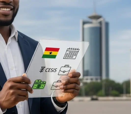 Check Your National Service PIN Code and Enrolment in Ghana a professional Ghanaian man or woman in smart casual attire (like a shirt or blouse), smiling confidently