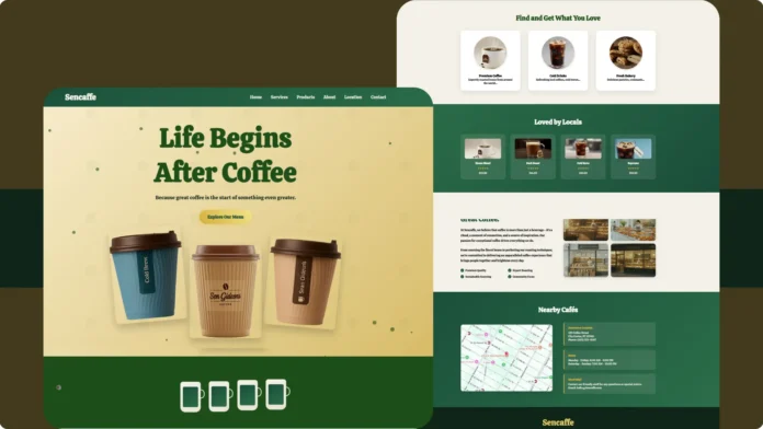 Responsive Coffe Shop Website built with HTML CSS AND JAVASCRIPT
