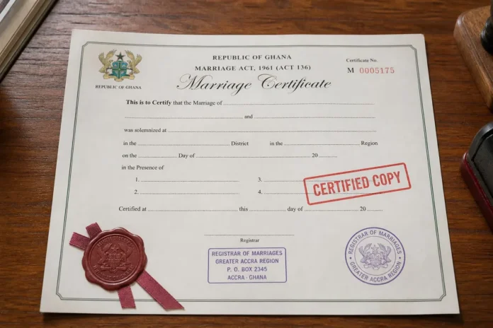 How to Get a Ghanaian Marriage Certificate Certified Copy
